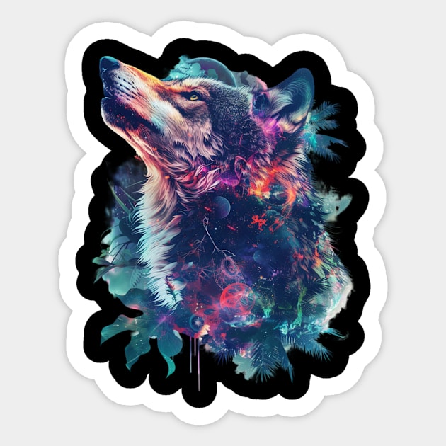 Wolf Echoing Elegance Sticker by Josephine7